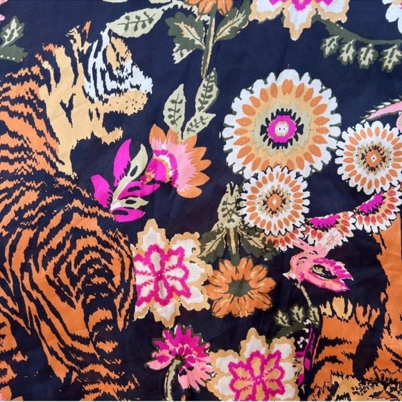 🆕 NWT FP Pajama SET Iron Combo Tiger Floral Print SILKY oversized XL Long Tall - Picture 15 of 16